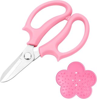 OFFCUP Sécateur Lame Droite Inoxydable, Sécateur de Jardin, Ciseaux Floraux avec Dissolvant D'épines, Ciseaux à Fleurs pour Organiser des Fleurs, Couper des Plantes, Cueillir (Rose)