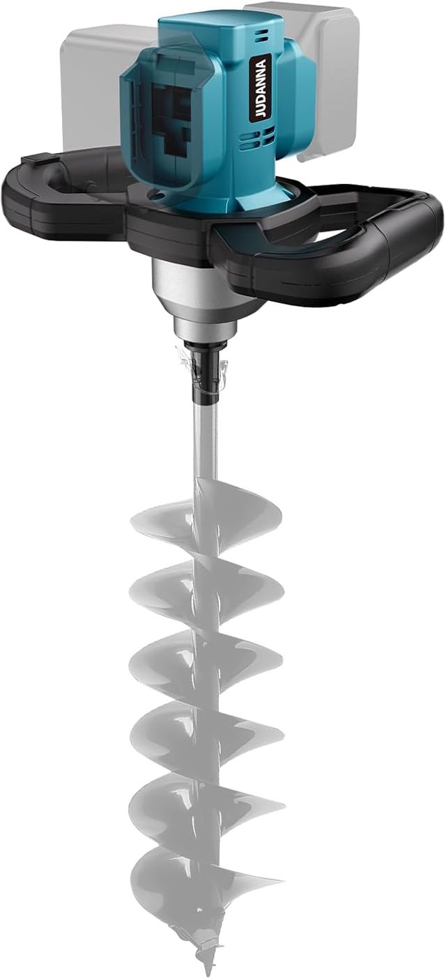 Professional Tarière sans fil pour Makita 18V batterie,moteur sans balais pour horticulture/pose de pieux, compatible avec forets moulus de 20 mm, embouts de forage à glace, sans batterie ni Chargeur