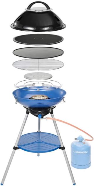 Campingaz - Plaque de Cuisson/Grill - Party Grill 600 + Flexible Hose 1,25 m + Robinet détendeur 28 mbar 500g/h