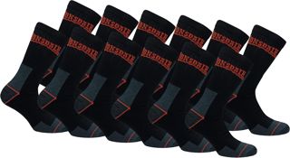 Lonsdale Paires Chaussettes Travail - Hauteur Mi-Mollet Chaussures Sécurité Pointe Talon Renforcés Coton éponge Noir