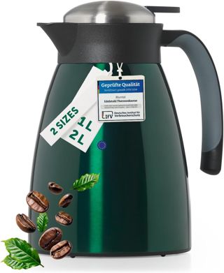 Blumtal Thermos 2l - Thermos Cafe Isotherme sans BPA avec Fermeture Quick Tip - Thermos café Anti-Fuite pour Une Isolation de Longue durée - Acier Inoxydable