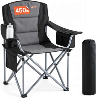 VEVOR Chaise de Camping Pliante en Plein Air 98x63x99 cm Chaise de Pêche Extérieur en INOX Charge 158 kg Siège Pliant Portable Léger avec Porte-Gobelet 3 Sacs de Rangement pour Pique-Nique Randonnée