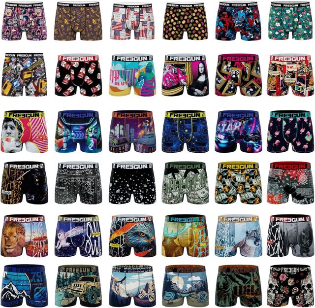 Freegun Pack Surprise Boxer Homme, Calecon Modèle Aléatoire, Confortable et Agréable (Lot de 5)