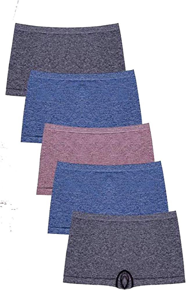 Lot de 5 sous-vêtements décontractés en Coton à Angle Plat pour Femmes Slip sans Couture Taille Haute Boxer Dim Femme 38