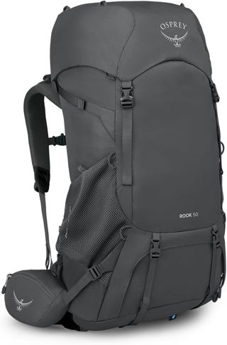 Osprey Rook Sac de trekking homme, 50L, Dark Charcoal/Silver Lining