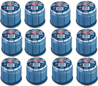 KEMPER - Pack de 12 Cartouches Gaz Butane 190g Universelles – Réchaud Lampe à Souder Camping – Système Breveté Stop Gaz Antifuite Sécurité Cartouche Perçable