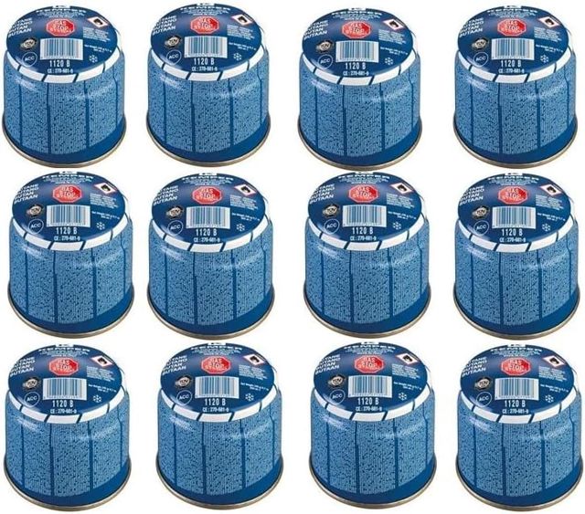 KEMPER - Pack de 12 Cartouches Gaz Butane 190g Universelles – Réchaud Lampe à Souder Camping – Système Breveté Stop Gaz Antifuite Sécurité Cartouche Perçable