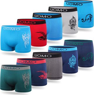 L&K Lot de 5/8/10 Boxers rétro en Microfibre Collection, Tailles S-3XL, Confortable et sans Coutures latérales gênantes, différents Motifs