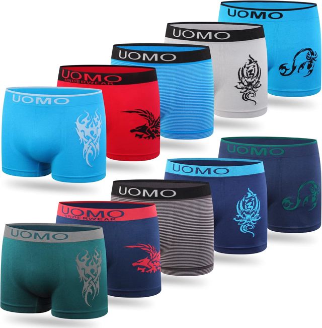 L&K Lot de 5/8/10 Boxers rétro en Microfibre Collection, Tailles S-3XL, Confortable et sans Coutures latérales gênantes, différents Motifs