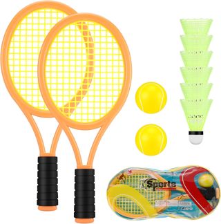 Raquette de Tennis pour Enfants, 2en1 Ensemble Raquette de Badminton