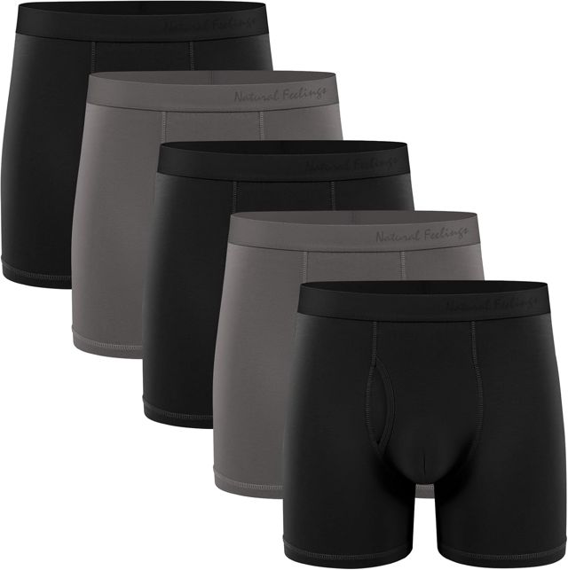 Natural Feelings Lot de 3 sous-vêtements Boxer de Homme Multicolore à Ceinture Fine en Coton Leger et Doux