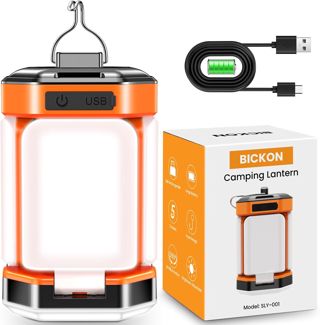 Lampe Camping BICKON, 4000mAh Portable Pliable,25H d'autonomie,5 Modes 60 LED Super Brillant, 15-100% Dimmable Rechargeable Lanterne Tente pour Camping/Pêche/Coupure de Courant/Urgences