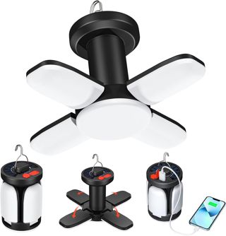 LED Camping Lanterne 4500 mAh Lampe Solaire USB Rechargeable 6 Modes