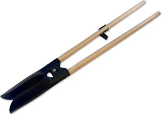 Kibros Pelle bêche à Trou Acier 2 Manches Bois 140 cm Jardinage