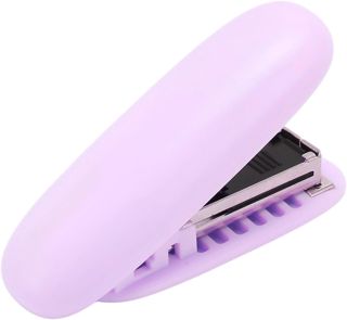 Akozon Agrafeuse sans Effort Agrafeuse Portable Rangement Pliable Forme Arrondie Compacte - Produits/ & Fournitures Scolaires/et Perforatrices/Manuelles/de Bureau (violet)