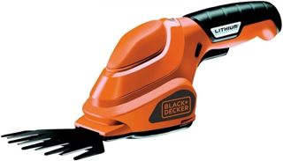 BLACK+DECKER Cisaille Electrique 3,6V, Sculpte-Haies avec Indicateur de Charge LED, Idéal pour Tailler les Parterres de Fleurs et les Bordures, Largeur de Lame 30 cm, Pas de Lame 23 mm, GSL200-QW Rouge
