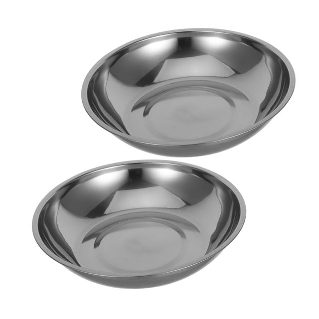 2 Pièces Plateau de Pesée Alimentaire en Acier Inoxydable Argenté 25cm