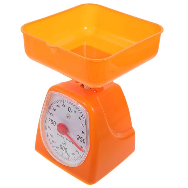 Balance Cuisine à Cadran en Plastique 1kg sans Pile Orange