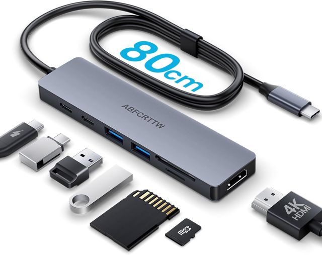 80CM Hub USB C Adaptateur Multiport 4K HDMI pour Macbook Neo