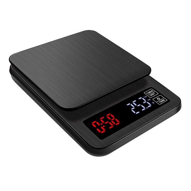 Toyvian Balance de Cuisine Numérique avec Minuterie Écran LED Multifonction Précise pour Cuisson Pâtisserie Café Portable USB Noir