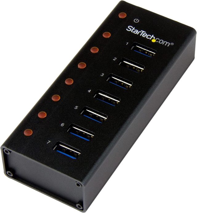 StarTech Hub USB 3.0 7 Ports 5Gbps, Boitier Metal, Mural (ST7300U3M)