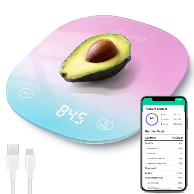 arboleaf Balance de Cuisine 10kg/0,5g, Rechargeable USB