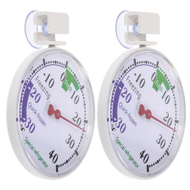 SEWACC Thermomètre Affichage Facile à Lire Plastique Réutilisable Blanc Lecture Précise de Réfrigérateur et Congélateur à Double Usage pour Supermarchés et Cuisines