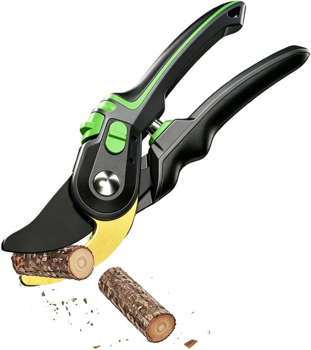 Sécateur de Jardin Bypass 22 cm pour Bois Vert et Sec, Lame SK5 en Acier Alliage, Coupe jusqu’à 35 mm, Poignées Ergonomiques Antidérapantes, Outil Robuste pour Tailler Branches et Plantes