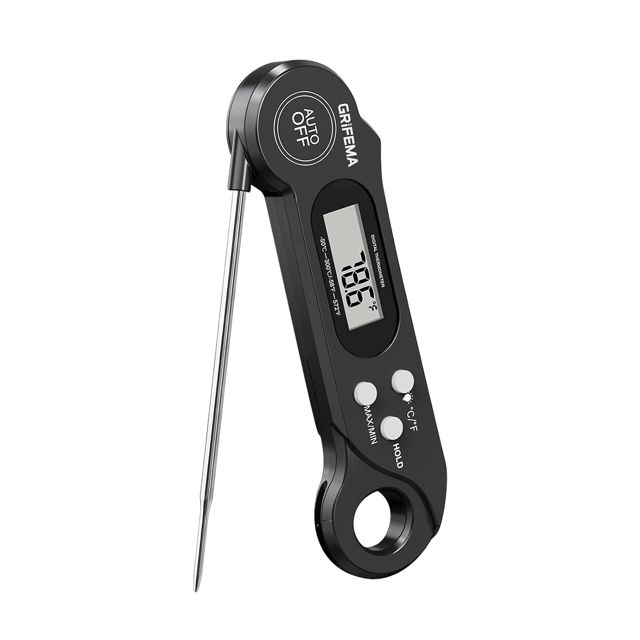GRIFEMA GA2801 Thermomètre de Cuisine Pliable Noir