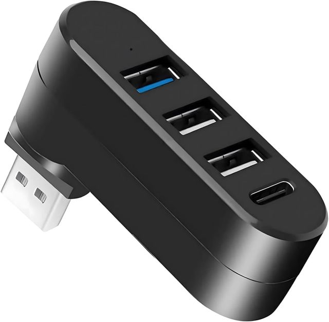 Multiprise Hub USB 3.0 à 4 Ports avec Connecteur Rotatif de 180 Degrés PC