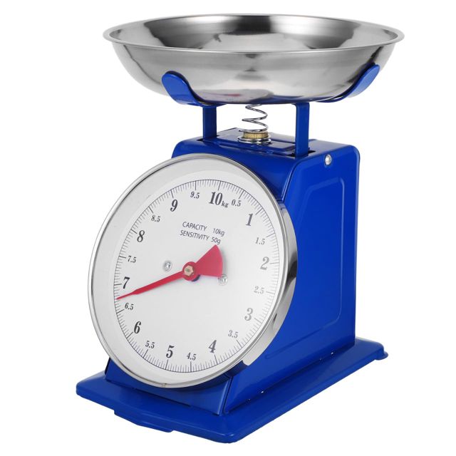 USHOBE Balance Mécanique avec Plateau Vintage 10kg en Acier Inoxydable et Grand Cadran Incassable pour Pesée Précise des Fruits et Légumes en Cuisine