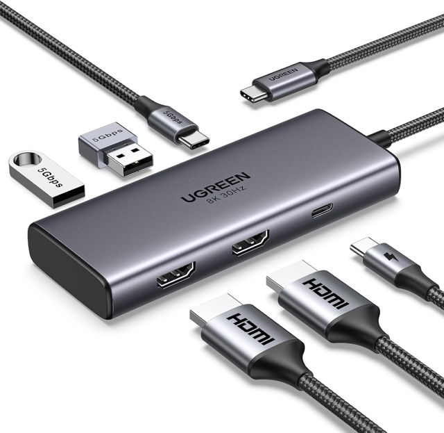 UGREEN Revodok 206 Hub USB C 6 en 1 Docking Station Double Affichage