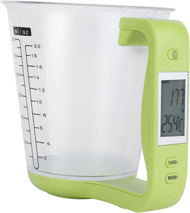 Balance De Tasse à Mesurer Numérique De Cuisine, Tasse à Mesurer électronique Balance De Tasse à Mesurer Automatique Pour Cuisine 1000g 0,1g Précision Détachable Vert