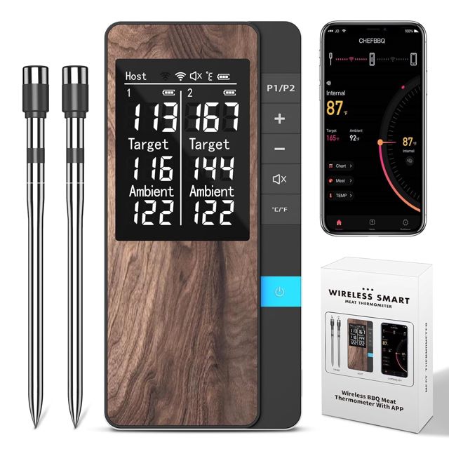Thermomètre Cuisine Pack de 2, Thermometre Viande avec Application