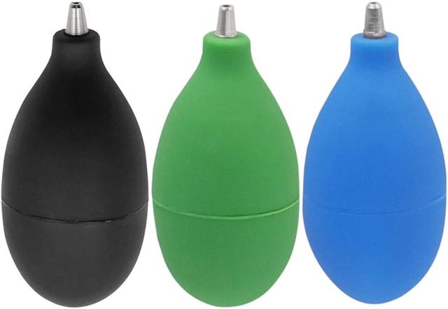 Souffleur d'air puissant pour nettoyage de l'objectif de l'appareil photo, dépoussiérant portable en PVC souple pour montre, clavier, ordinateur portable et équipement optique, noir