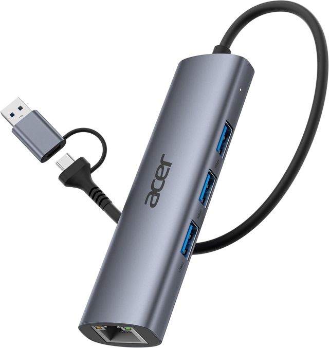 Acer Hub USB C Ethernet 1 Gbps avec 3 Ports USB-A 3.0