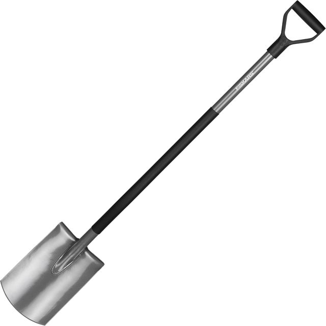 Fiskars Bêche de Jardin, Pointue, Bêche pour Sol Dur et pierreux, Longueur : 125 cm, Acier au Bore de qualité supérieure, Gris/Noir, Ergonomic, 1070639