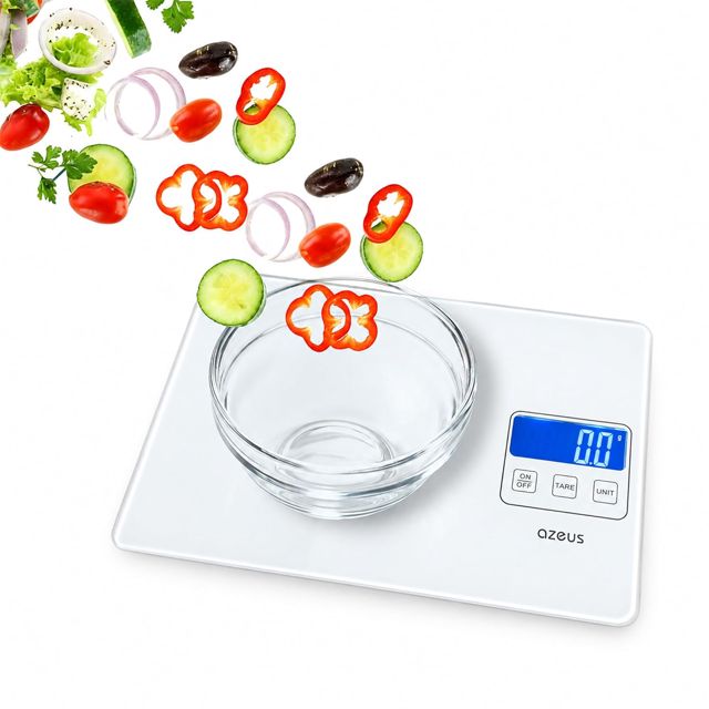 Raniaco Balance de cuisine numérique - Poids en grammes et en oz - Haute précision - Capacité de 3 à 500 g - Rechargeable par USB