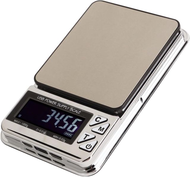 Balance de Cuisine numérique, 1kg 0.01g Balance de Poche de Haute précision, Mini Balance électrique Portable Rechargeable par USB avec Conversion en 7 unités pour la Cuisine