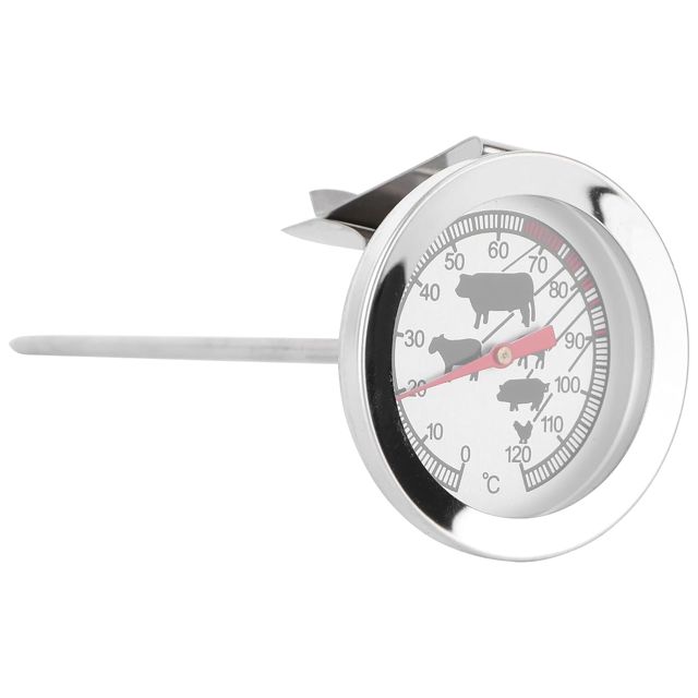 ABOOFAN Thermomètre Protection Inoxydable pour Barbecue Blanc en Acier Mesure Précise Température Éclats et Cuisine et Grillades