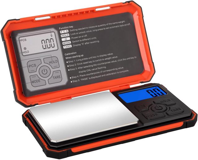 INF Balance numérique portable 500g/0,01g pour la cuisine et la maison, 6 mesures différentes, Conception compacte et rétroéclairage, Facile à nettoyer et à utiliser