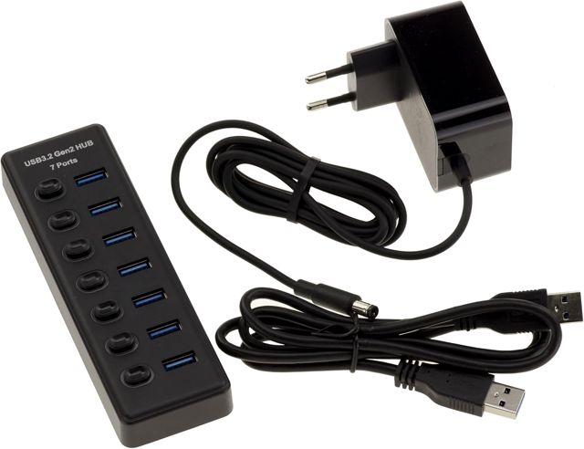 KALEA-INFORMATIQUE Hub USB 3.2 10G 7 Ports avec interrupteurs