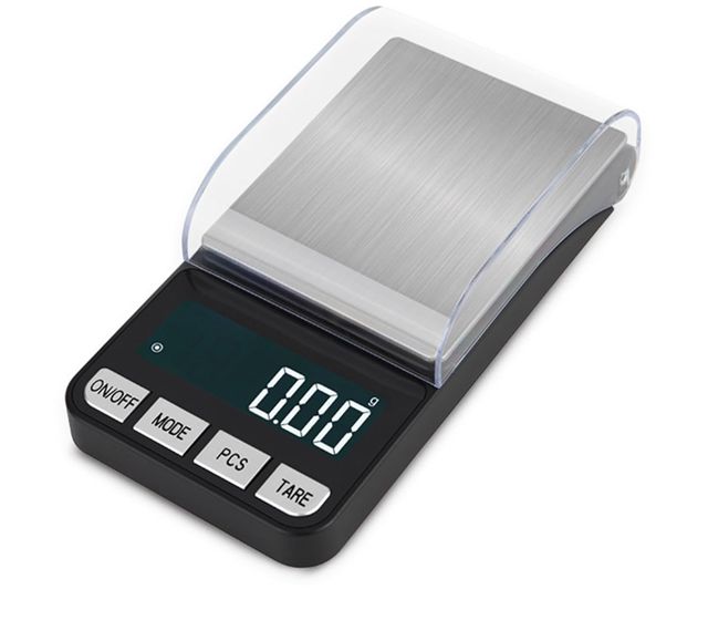 Lancoon Balance de cuisine portable avec 7 unités de pesée 0.01g Couvercle de haute précision résistant au vent Couvercle en acier inoxydable facile à nettoyer pour la pesée de bijoux Thé d'or