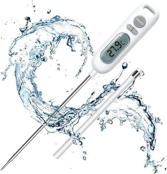 HORJOR Thermomètre de Cuisson, Sonde de Cuisson 141mm Longue Thermometre Cuisine Alimentaire Thermomètre Digital pour Barbecue Patisserie Viande Sucre Liquides