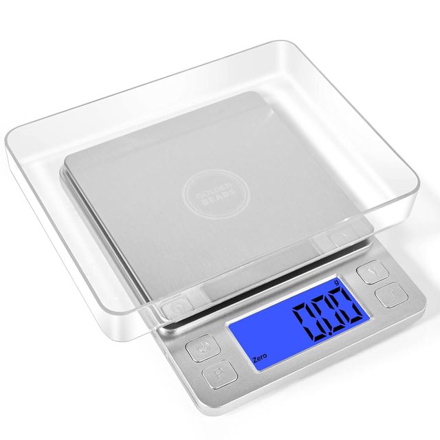 Balance numérique de 0,1 g à 1000 g - Balance de cuisine de haute précision avec écran LCD rétroéclairé - Balance alimentaire multifonction avec plateau de tare et mini balance de cuisine