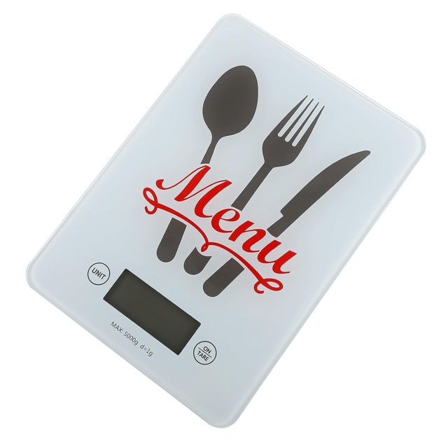 Balance Électronique Cuisine Blanche en Verre, Mesure Précise