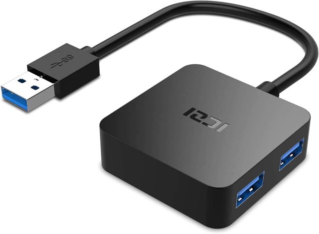 ICZI Hubs USB 4 Ports,Hub USB 3.0 pour Transfert de données 5Gb/s,Multi USB pour PC/Ordinateur,Compatible avec Windows XP/Vista/7/8/10,Mac OS,Linux