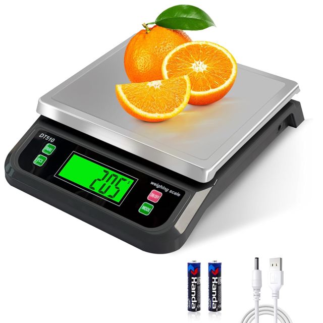 Balance Cuisine 40kg/1g Balance Professionnelle Acier Inoxydable Balance De Cuisine Professionnelle Avec PCS Et TARE Fonction Balance Alimentaire Avec éCran LCD Et 6 UnitéS Pour PâTisserie