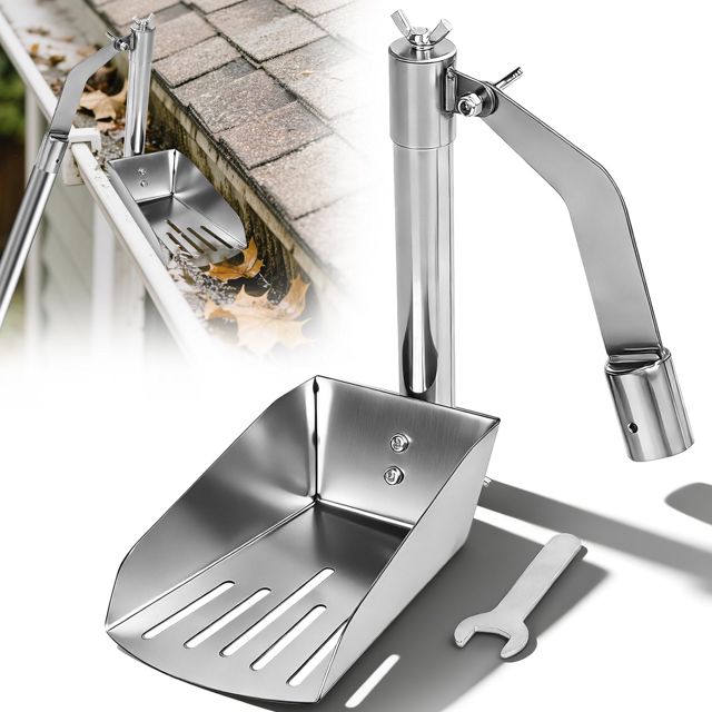 Pelle de Gouttière Curage Manche Télescopique Acier Inoxydable Outils