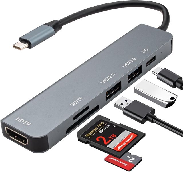 Hub USB-C 4 en 1, HDMI 4K 30Hz, VGA 1080p, USB 3.0 5Gbps, PD 100W